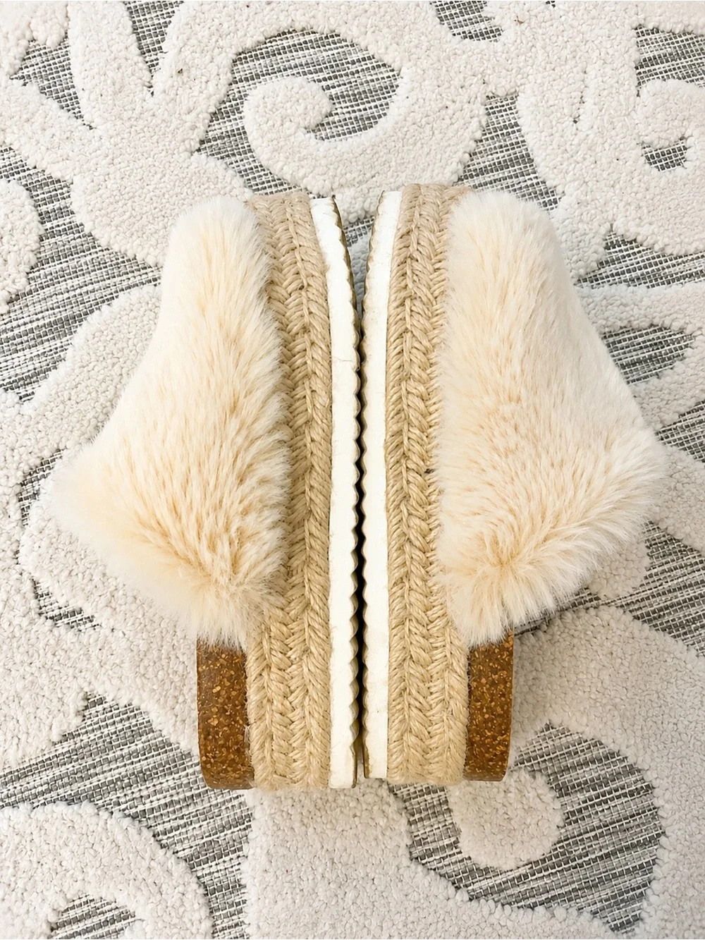 Dolce Vita Faux Fur Platform Slide Sandals